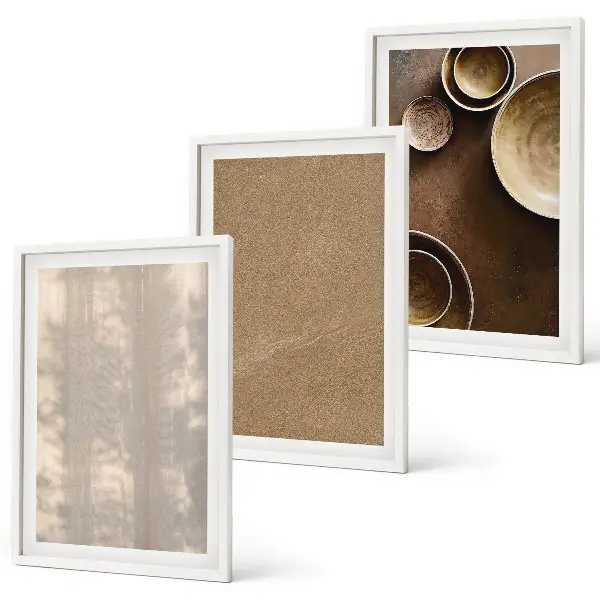 Set de 3 cuadros para salón con estructuras de textura minimalistas