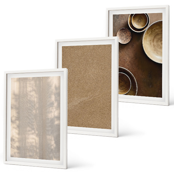 Set de 3 cuadros para salón Estructuras de textura minimalistas