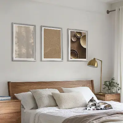 Set de 3 cuadros para salón con estructuras de textura minimalistas