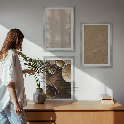 Set de 3 cuadros para salón Estructuras de textura minimalistas