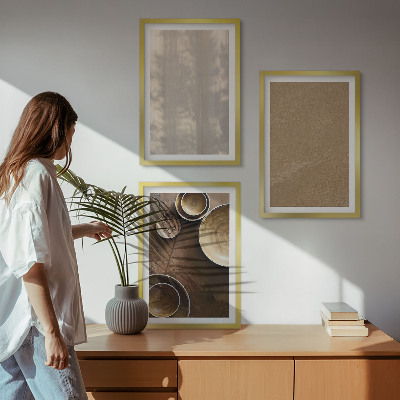 Set de 3 cuadros para salón Estructuras de textura minimalistas