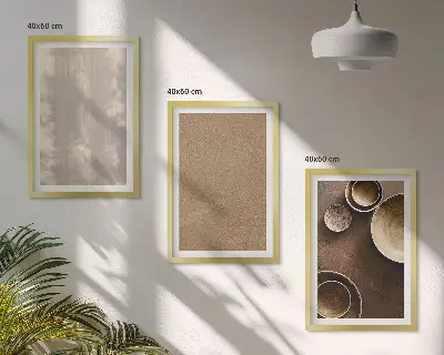 Set de 3 cuadros para salón con estructuras de textura minimalistas