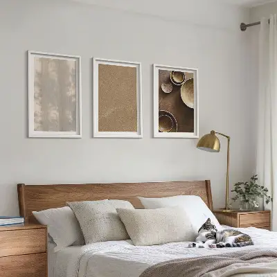 Set de 3 cuadros para salón con estructuras de textura minimalistas