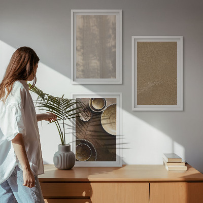 Set de 3 cuadros para salón Estructuras de textura minimalistas