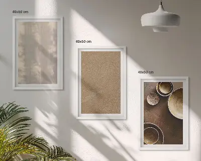 Set de 3 cuadros para salón con estructuras de textura minimalistas