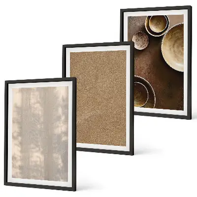 Set de 3 cuadros para salón con estructuras de textura minimalistas