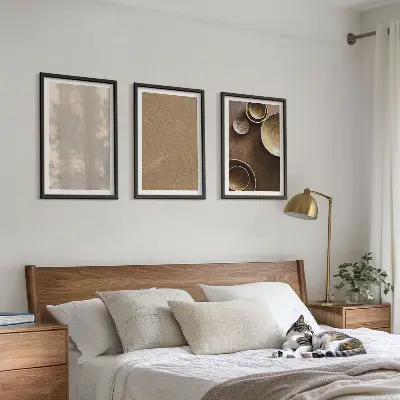 Set de 3 cuadros para salón con estructuras de textura minimalistas