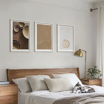 Set de 3 cuadros con diseño de texturas y colores minimalistas