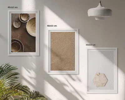 Set de 3 cuadros con diseño de texturas y colores minimalistas