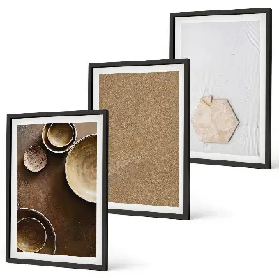 Set de 3 cuadros con diseño de texturas y colores minimalistas