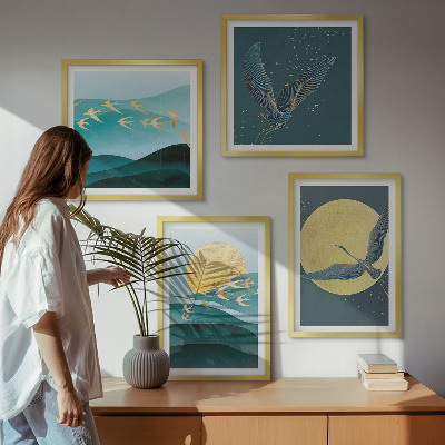 Galería de pared Paisajes elegantes con aves