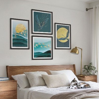 Galería de pared Paisajes elegantes con aves