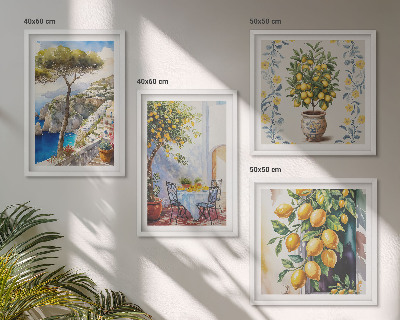 Set de cuadros modernos para salón Limoneros junto al mar