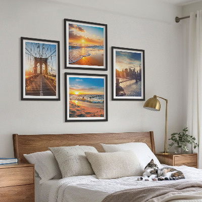 Galería de pared Puentes atardeceres ciudad