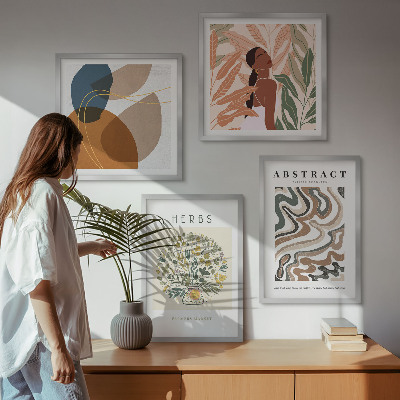 Galería de pared Pósteres de estética bohemia en tonos pastel
