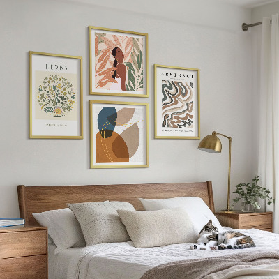 Galería de pared Pósteres de estética bohemia en tonos pastel