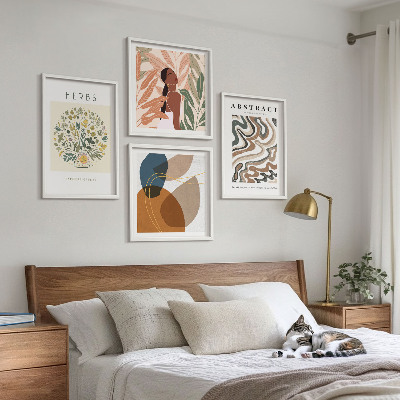 Galería de pared Pósteres de estética bohemia en tonos pastel