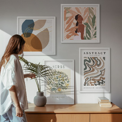 Galería de pared Pósteres de estética bohemia en tonos pastel