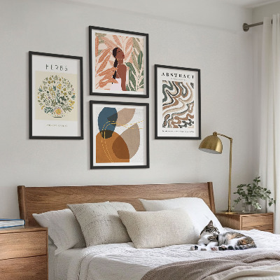 Galería de pared Pósteres de estética bohemia en tonos pastel