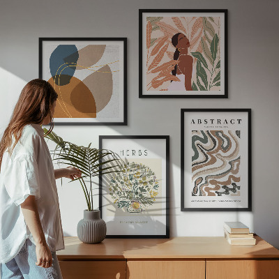 Galería de pared Pósteres de estética bohemia en tonos pastel