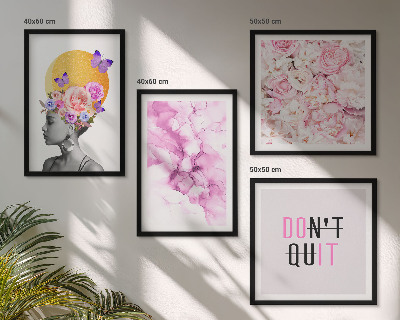 Set de cuadros modernos para salón Retrato abstracto de una mujer con flores