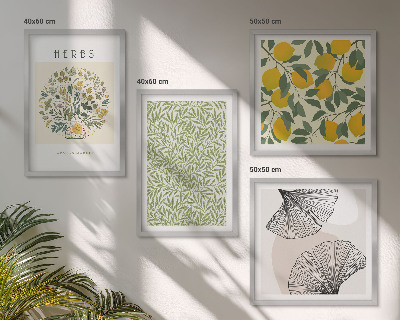 Galería de pared Hierbas y hojas de limón