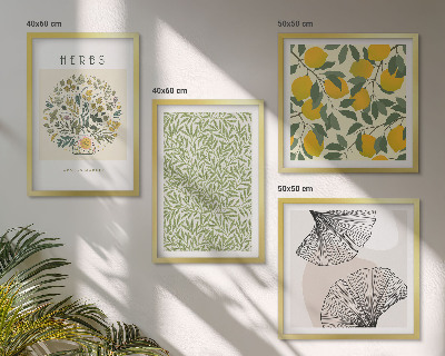 Galería de pared Hierbas y hojas de limón