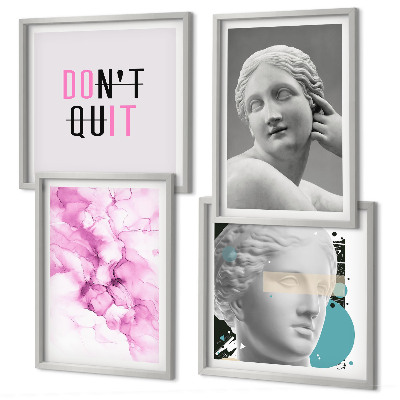 Set de cuadros modernos para salón Escultura abstracta en acuarela
