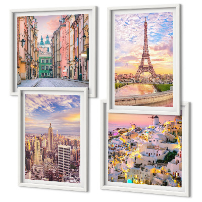 Galería de pared Nueva York París Oia Varsovia crepúsculo