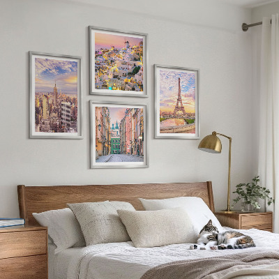 Galería de pared Nueva York París Oia Varsovia crepúsculo