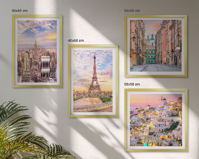 Galería de pared Nueva York París Oia Varsovia crepúsculo