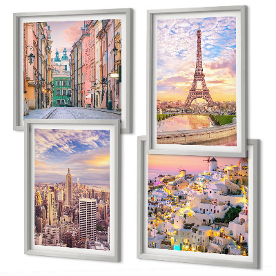 Galería de pared Nueva York París Oia Varsovia crepúsculo