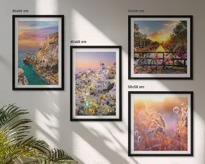 Set de cuadros modernos para salón con diseño de puestas de sol junto al mar