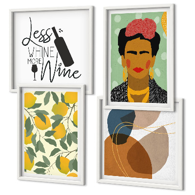 Galería de pared Retrato de Frida con vino de limones