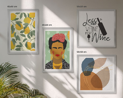 Galería de pared Retrato de Frida con vino de limones