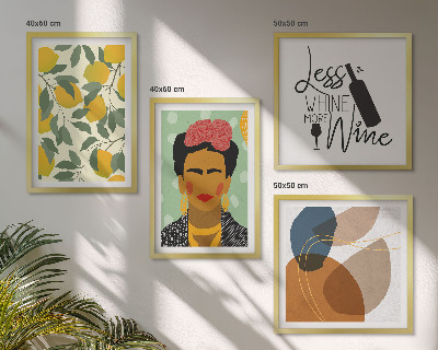 Galería de pared Retrato de Frida con vino de limones