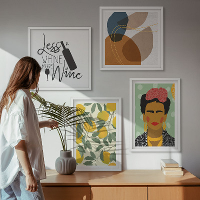 Galería de pared Retrato de Frida con vino de limones