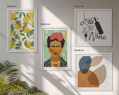 Galería de pared Retrato de Frida con vino de limones