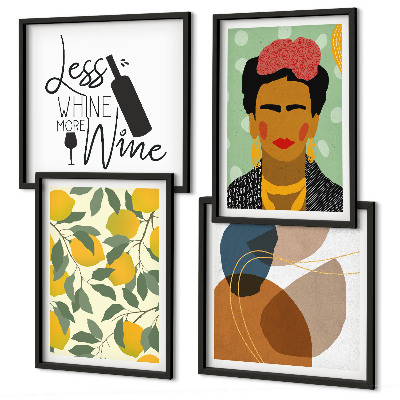 Galería de pared Retrato de Frida con vino de limones