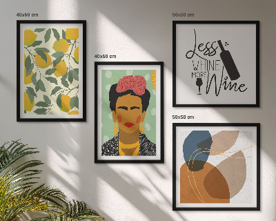 Galería de pared Retrato de Frida con vino de limones