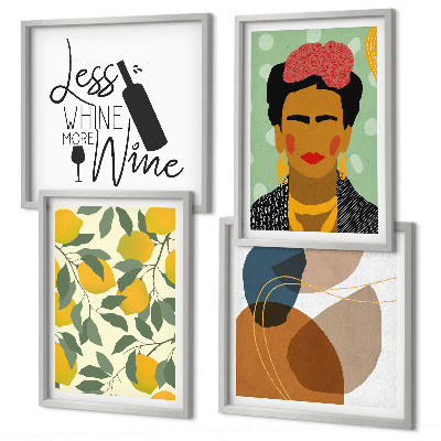 Galería de pared Retrato de Frida con vino de limones