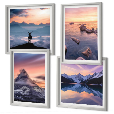 Set de cuadros modernos para salón Paisajes montañas lagos jelen