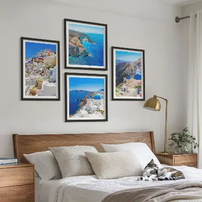 Galería de pared paisaje arquitectónico de Oia en Santorini, Grecia