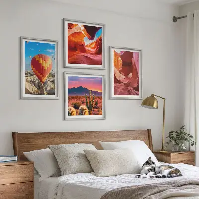Set de cuadros modernos para salón con diseño de paisajes de gargantas desérticas