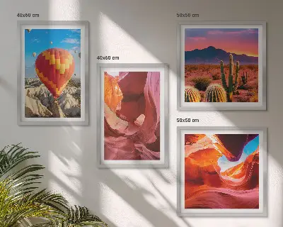 Set de cuadros modernos para salón con diseño de paisajes de gargantas desérticas