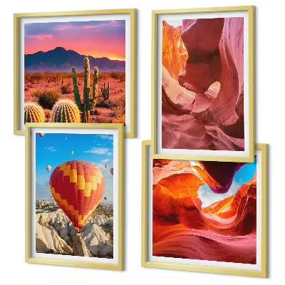 Set de cuadros modernos para salón con diseño de paisajes de gargantas desérticas