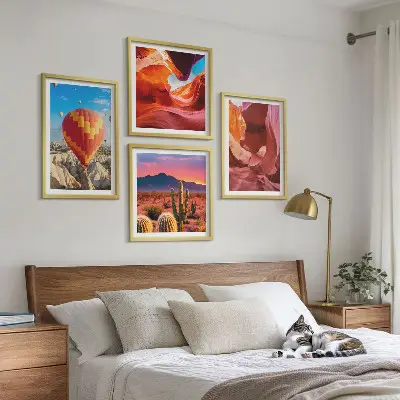 Set de cuadros modernos para salón con diseño de paisajes de gargantas desérticas