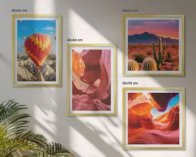 Set de cuadros modernos para salón con diseño de paisajes de gargantas desérticas