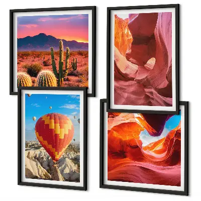 Set de cuadros modernos para salón con diseño de paisajes de gargantas desérticas