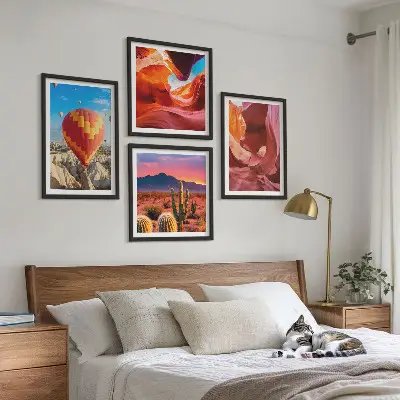 Set de cuadros modernos para salón con diseño de paisajes de gargantas desérticas